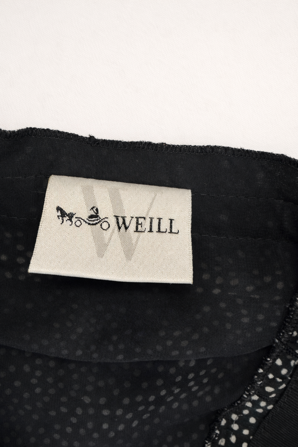 WEILL – Robe fluide noire à pois