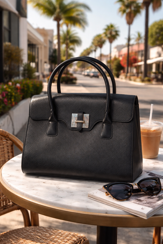 Sac à main en cuir noir – Le Tanneur