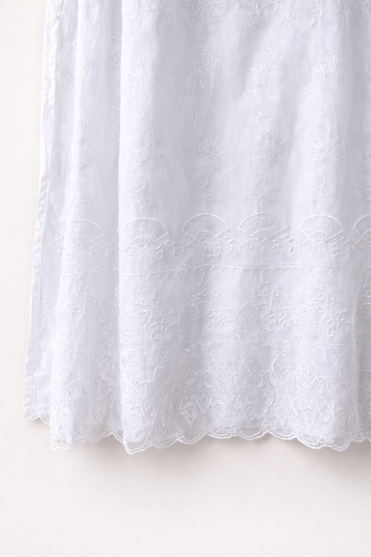 Robe longue brodée ZAPA en lin et viscose