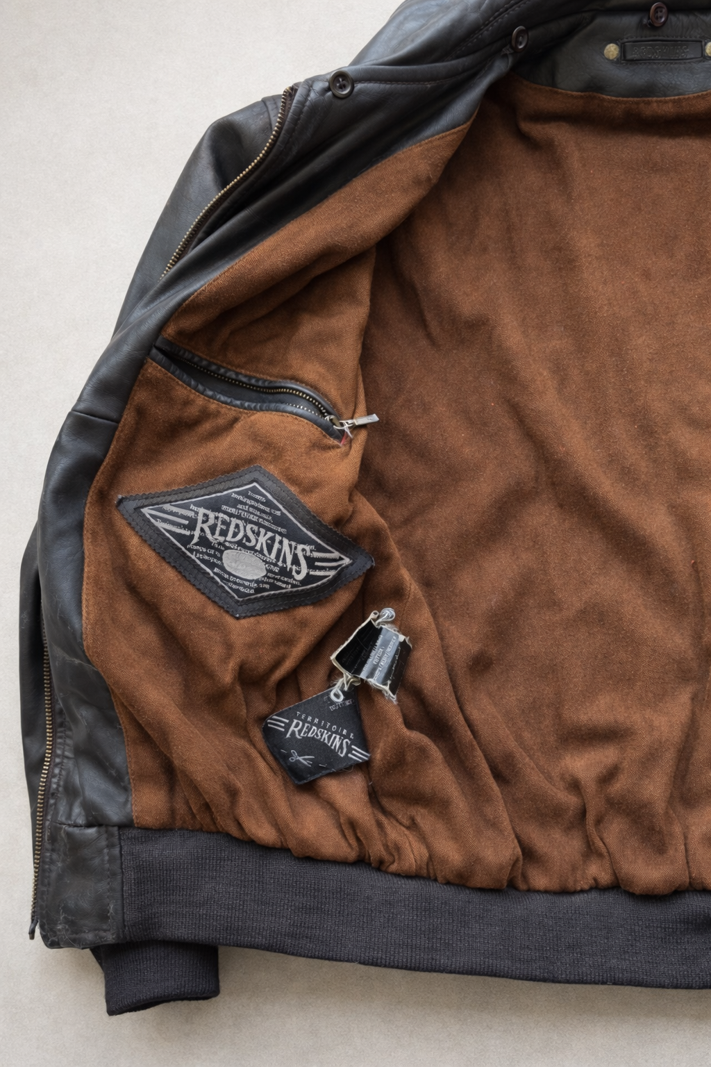 Blouson Aviateur en Cuir de Chèvre avec Col Amovible Redskins