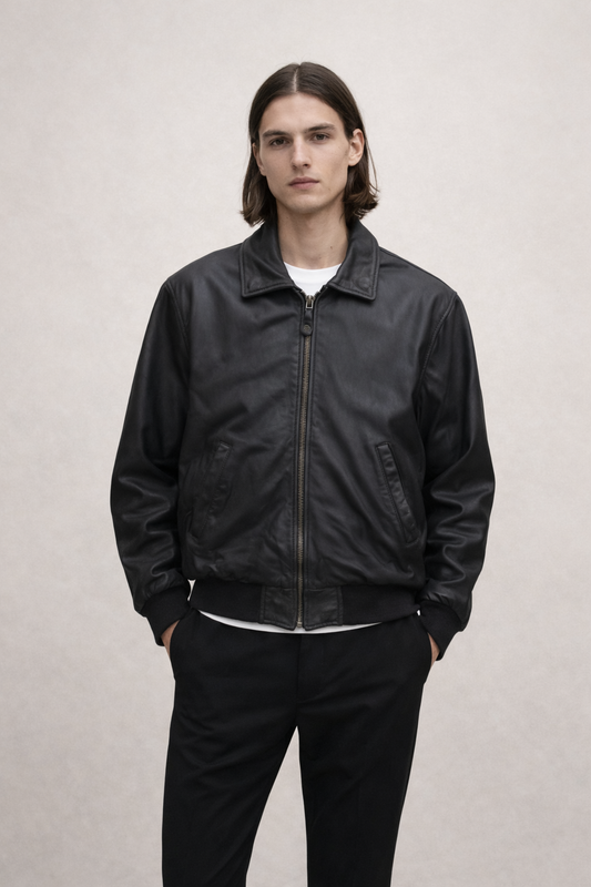 Blouson Aviateur en Cuir de Chèvre avec Col Amovible Redskins