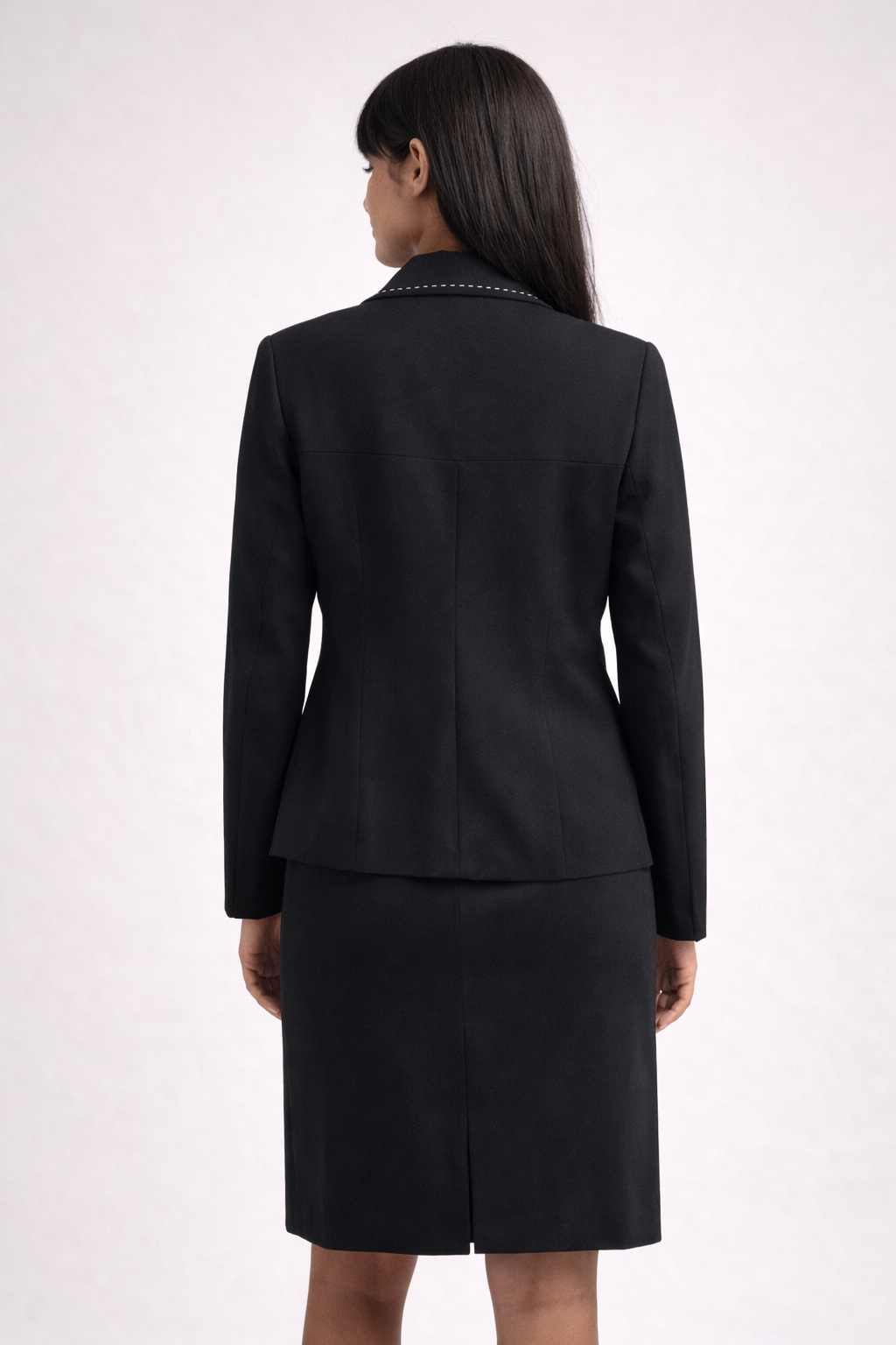 Tailleur jupe vintage Affinités – Armand Thierry noir coupe structurée