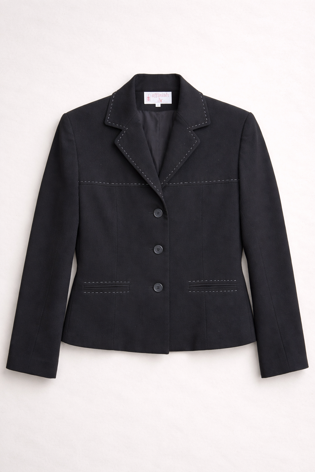 Tailleur jupe vintage Affinités – Armand Thierry noir coupe structurée