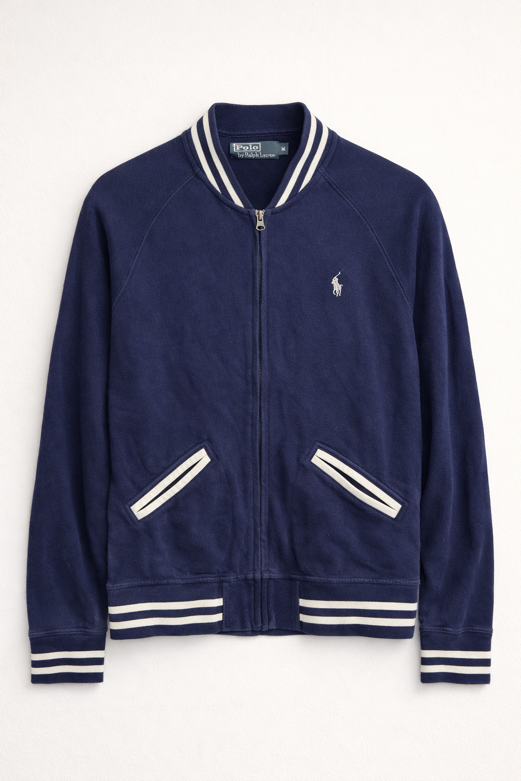 Polo by Ralph Lauren – Gilet zippé 100% coton bleu marine