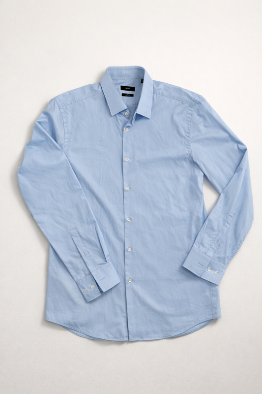 Hugo Boss Chemise bleu ciel en coton – Coupe structurée