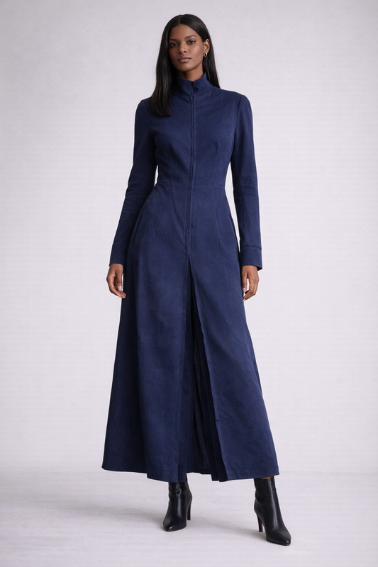 Givenchy Nouvelle Boutique – Robe longue structurée en laine marine