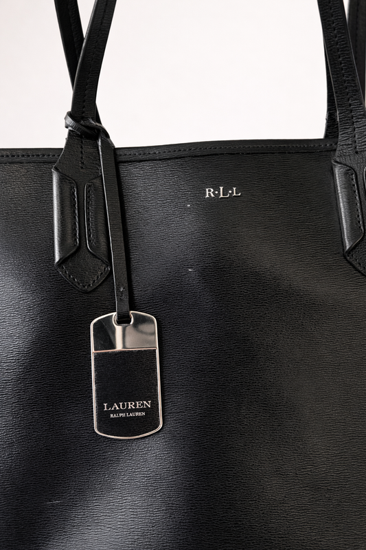 Cabas en cuir noir Lauren Ralph Lauren –