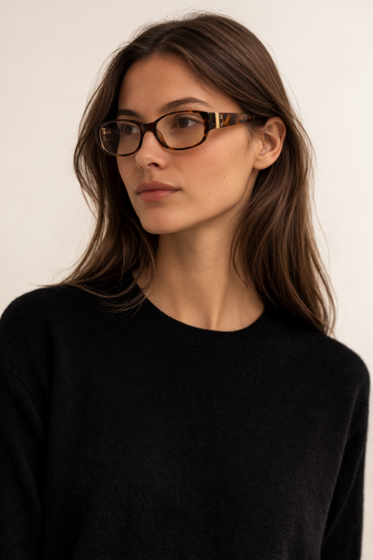 Burberry – Monture optique rectangulaire en acétate écaille