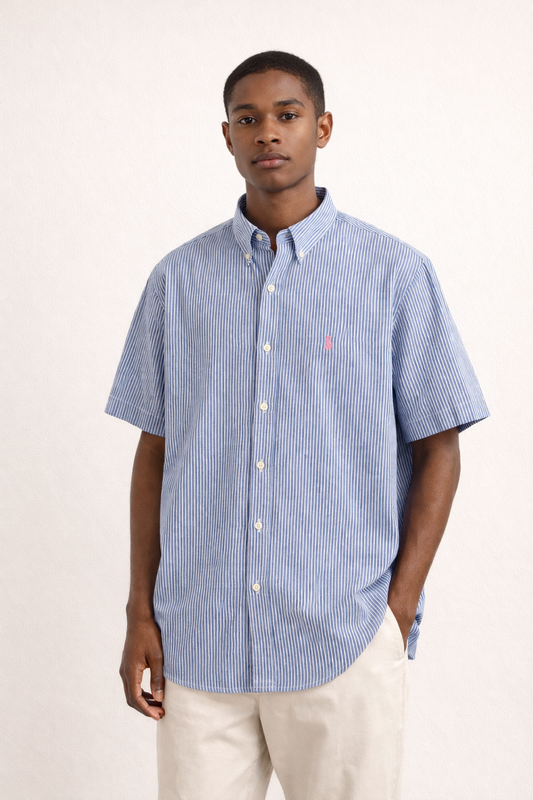 Polo Ralph Lauren – Chemise Custom Fit en coton rayé bleu et blanc