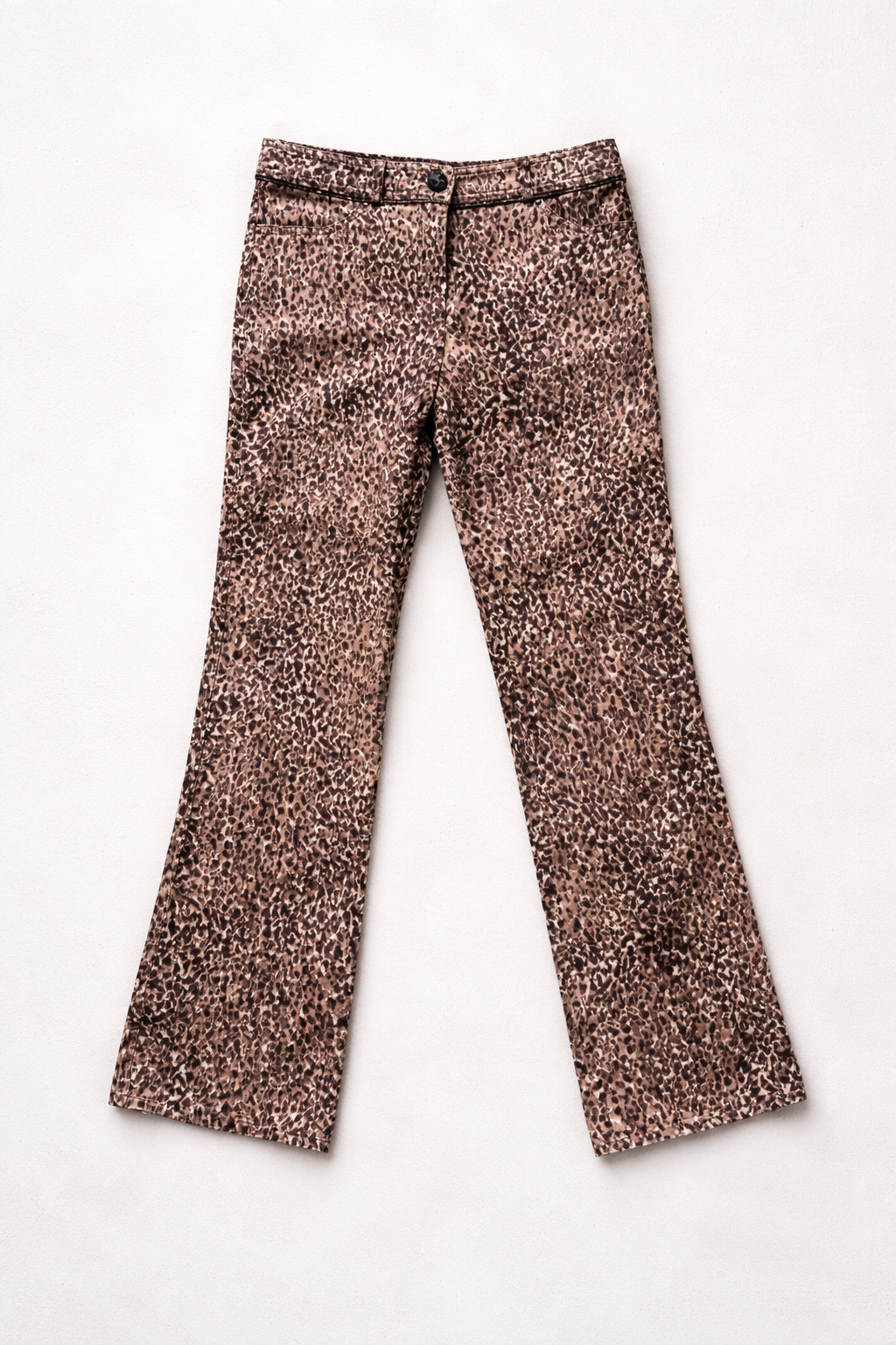 Pantalon vintage Alain Manoukian en coton stretch imprimé animal