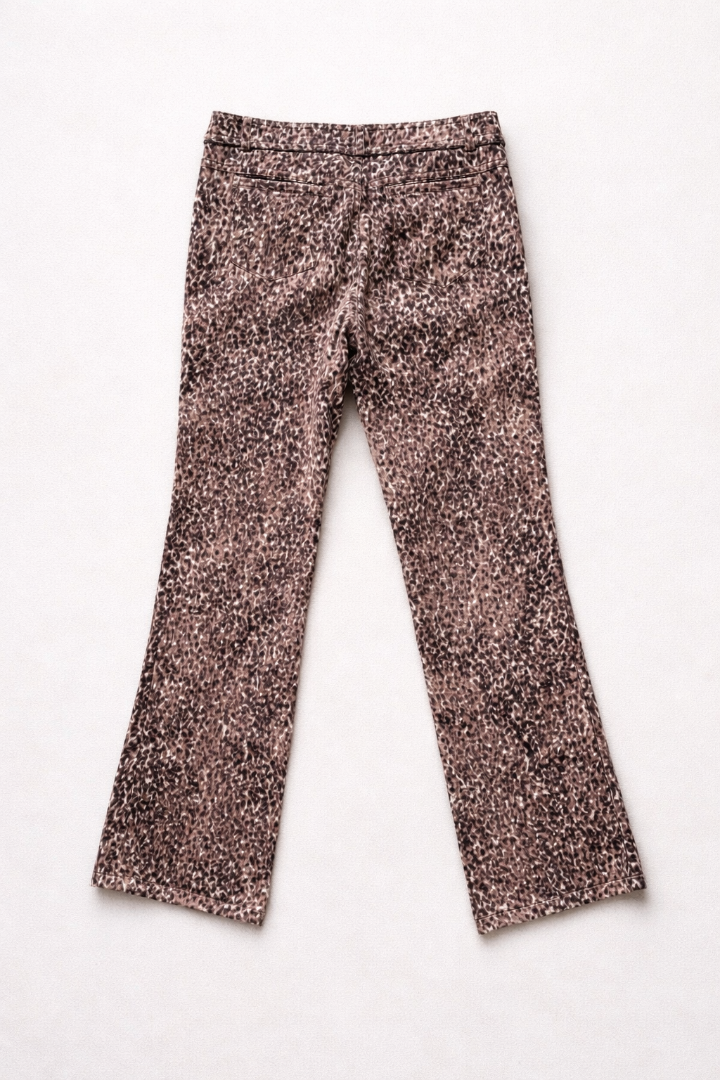 Pantalon vintage Alain Manoukian en coton stretch imprimé animal