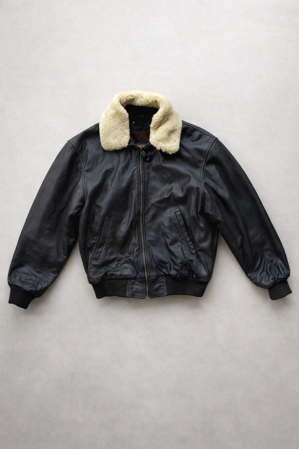 Blouson Aviateur en Cuir de Chèvre avec Col Amovible Redskins