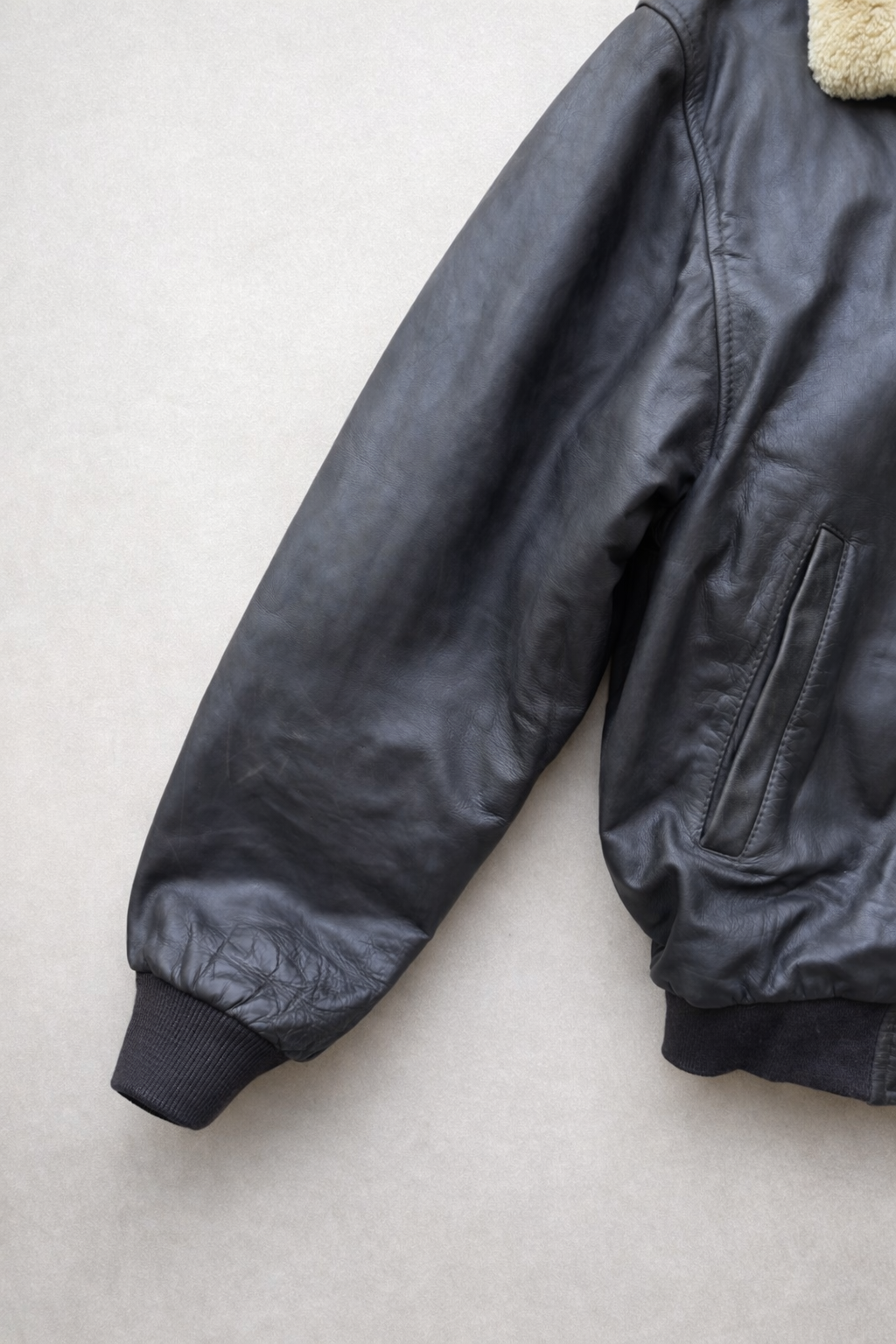 Blouson Aviateur en Cuir de Chèvre avec Col Amovible Redskins