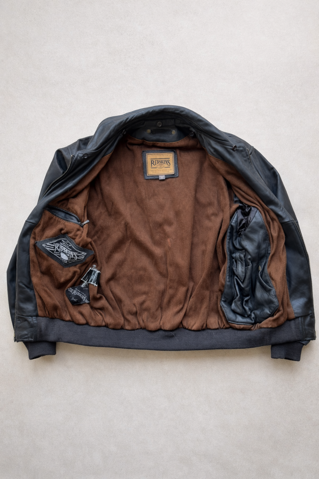 Blouson Aviateur en Cuir de Chèvre avec Col Amovible Redskins