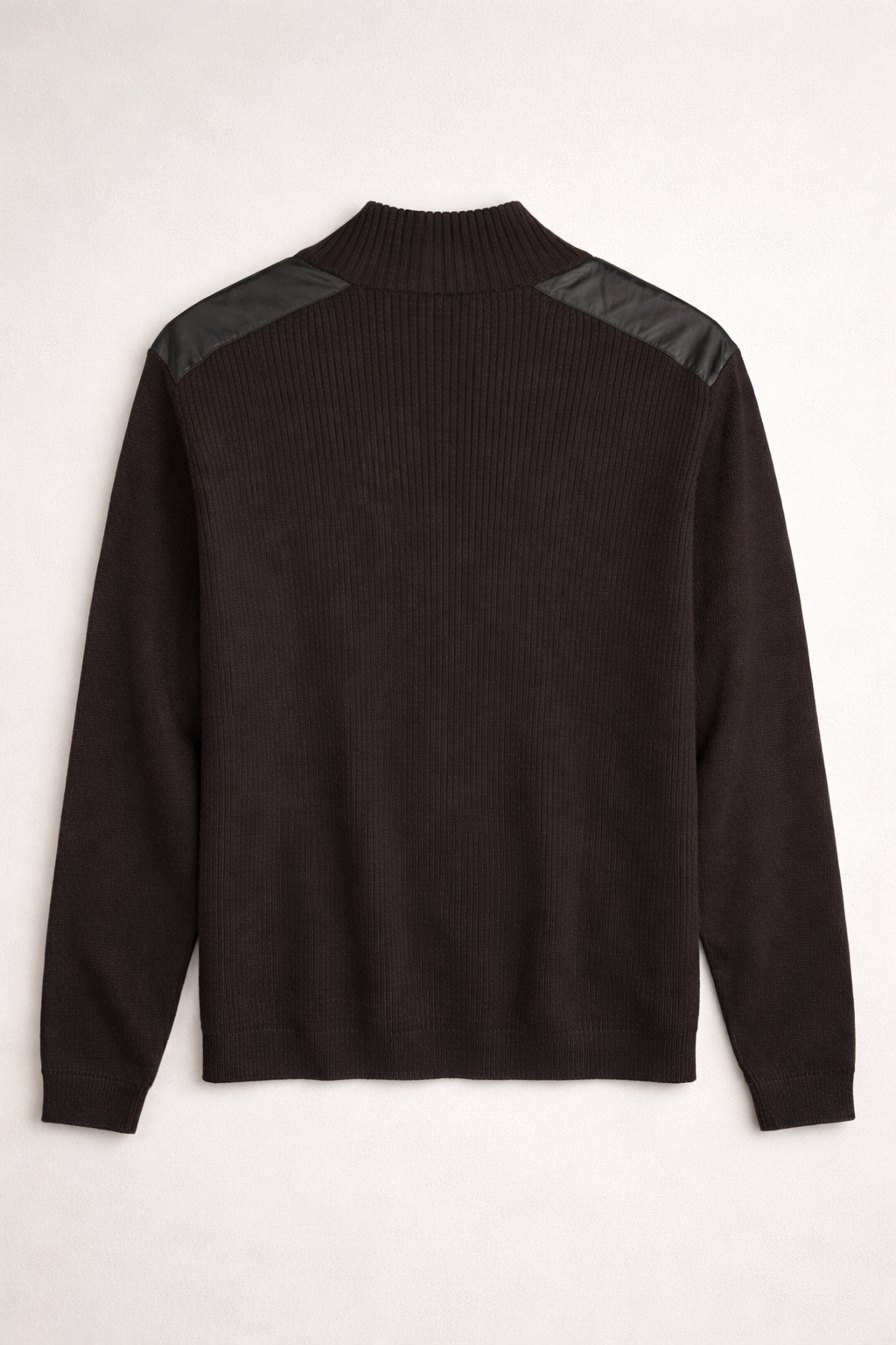 BOSS Hugo Boss – Pull col camionneur en laine mélangée brun foncé